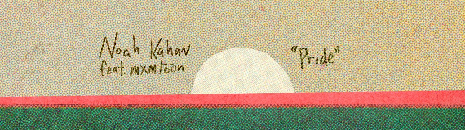 Header: handwritten names over a pale sun on a speckled field