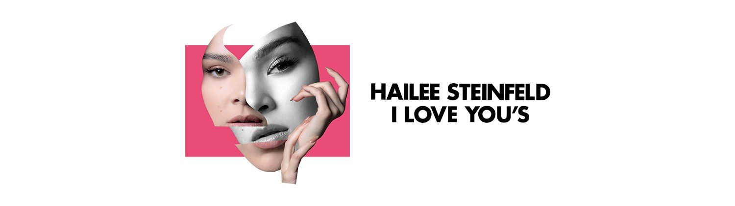 White header: a face split by a pink square, with the title in black